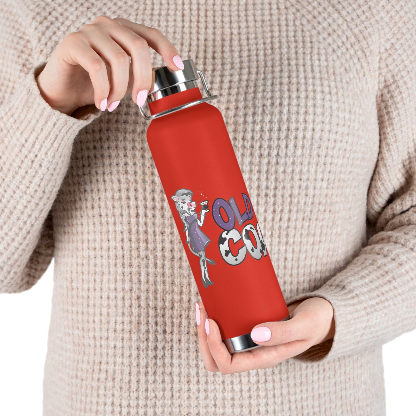 Old Cow Logo, Eco-Friendly 22oz Vacuum Insulated Bottle - BPA Free
