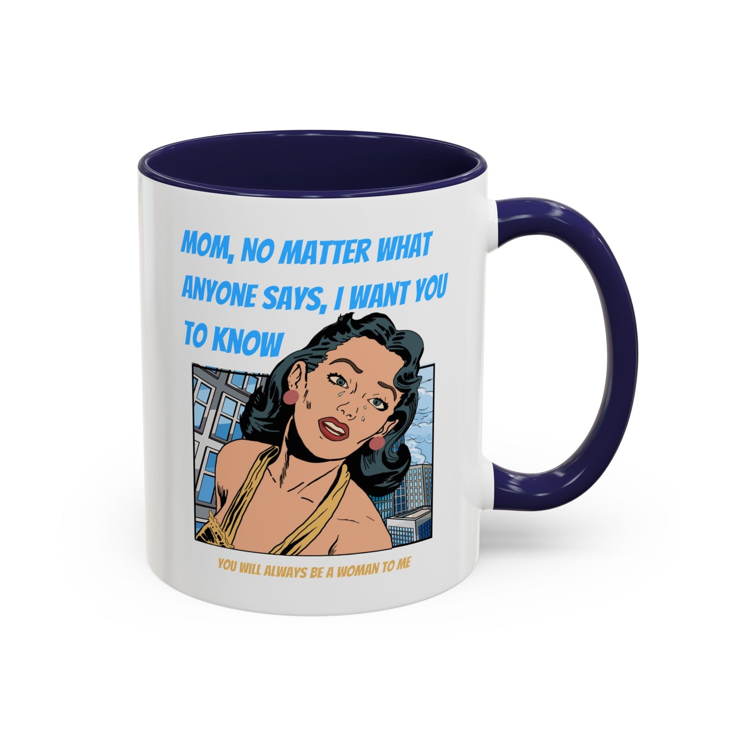 "Mom" Cartoon Accent Coffee Mug, 11 Oz and 15 Oz