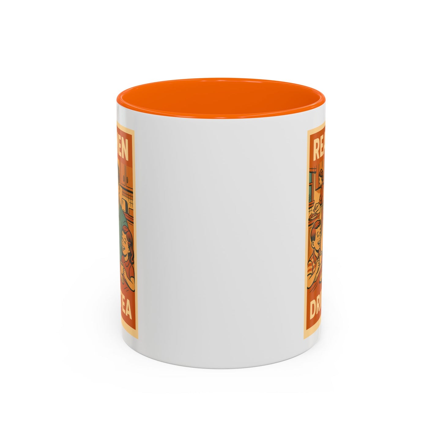"Real Men Drink Tea" Cartoon Accent Coffee Mug, 11oz and 15 Oz