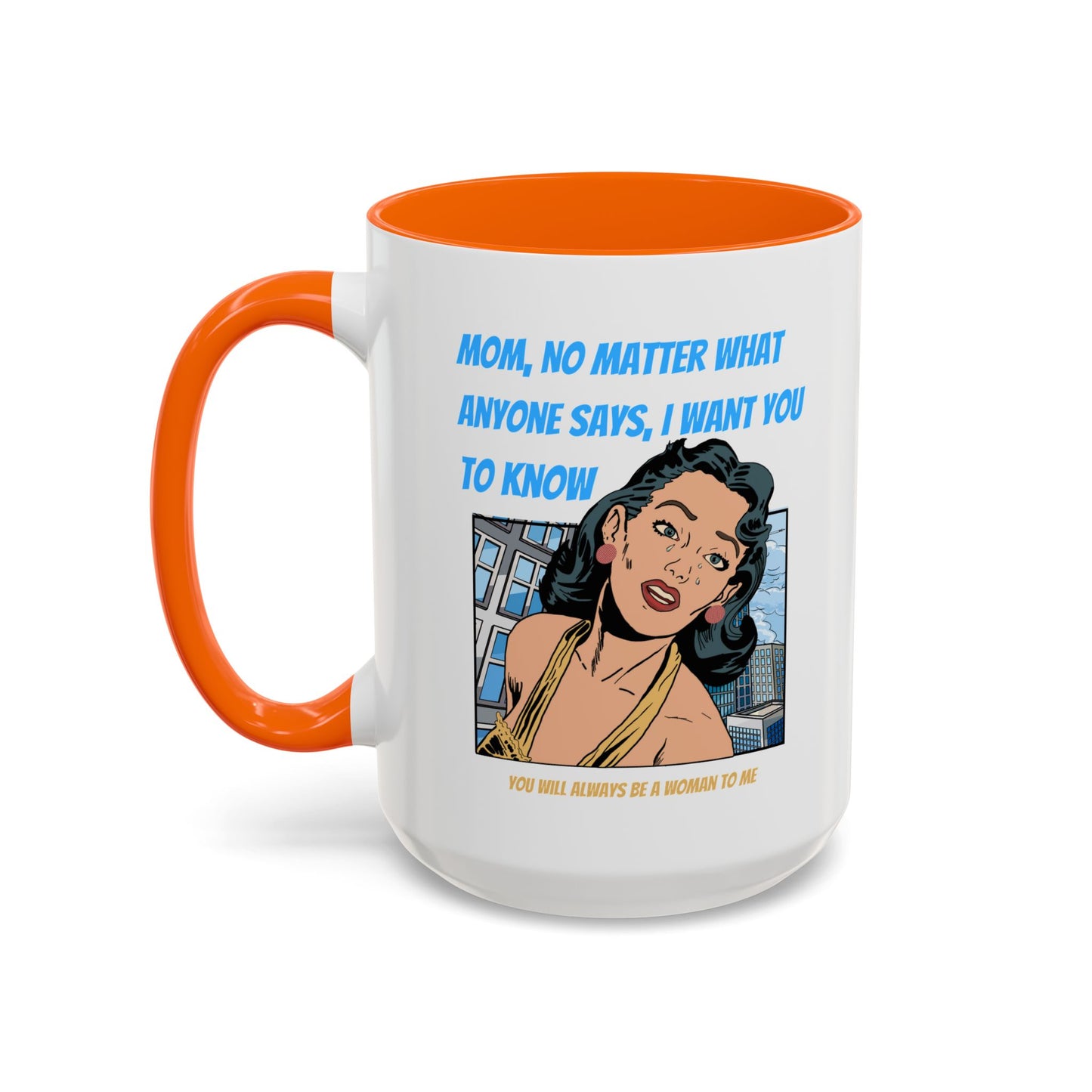 "Mom" Cartoon Accent Coffee Mug, 11 Oz and 15 Oz