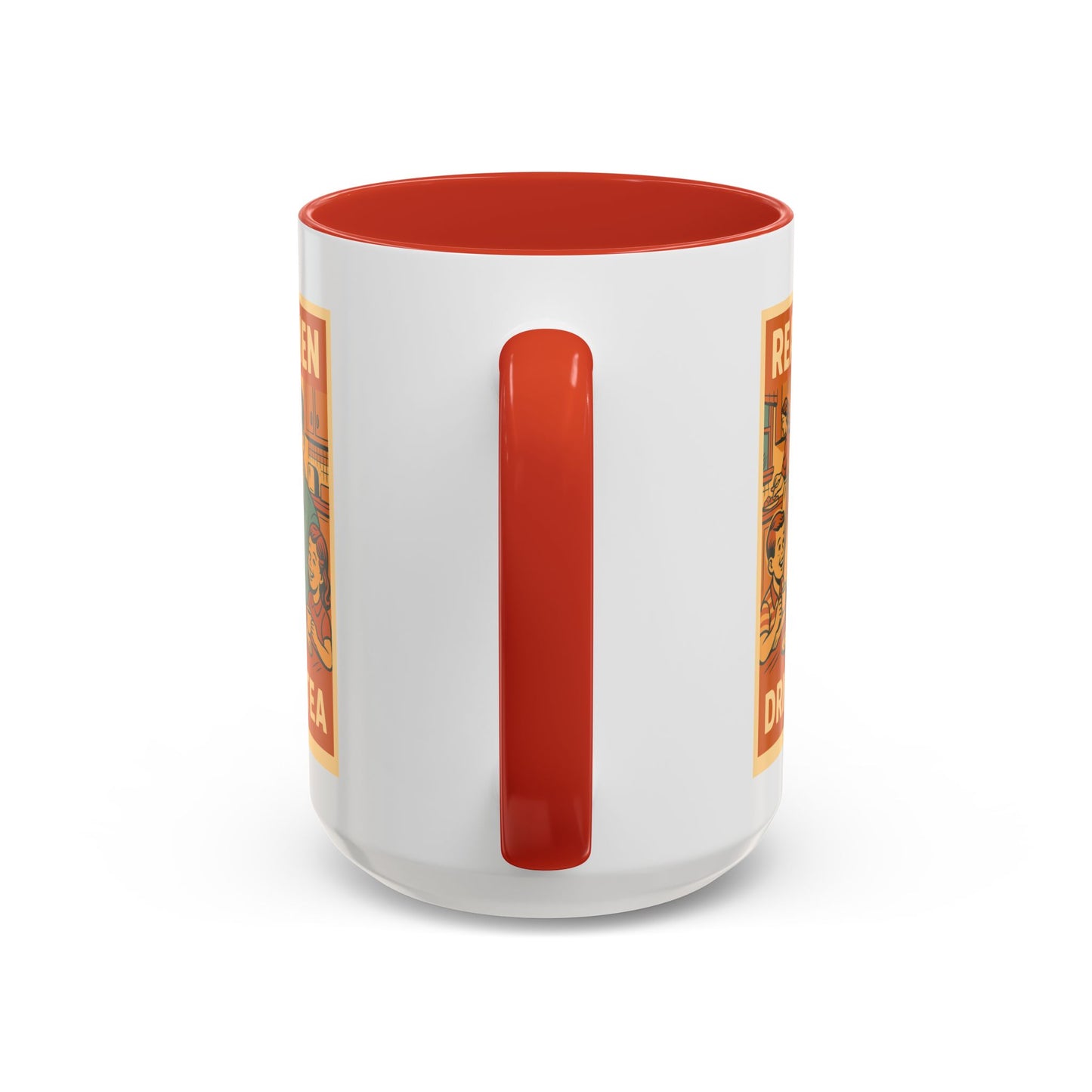 "Real Men Drink Tea" Cartoon Accent Coffee Mug, 11oz and 15 Oz