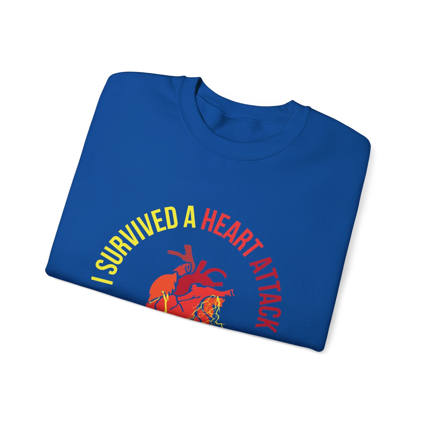 "I Survived A Heart Attack...Nothing Scares Me" Heavy Blend™ Crewneck Sweatshirt (Unisex)