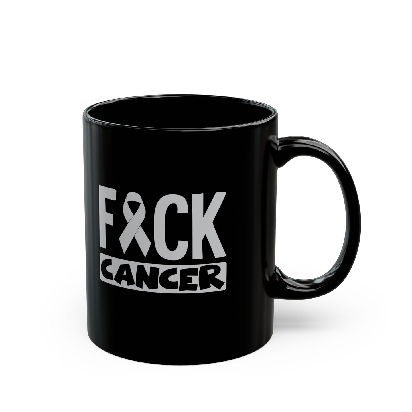 "Fuck Cancer" Black Coffee Mug, 11 0z and 15 Oz