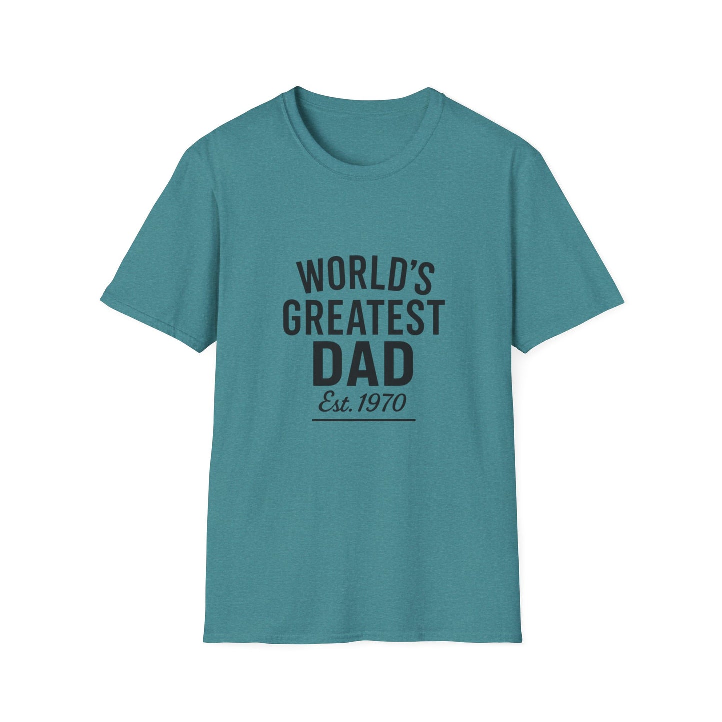 Vintage World's Greatest Dad Est 1970 Softstyle T-Shirt