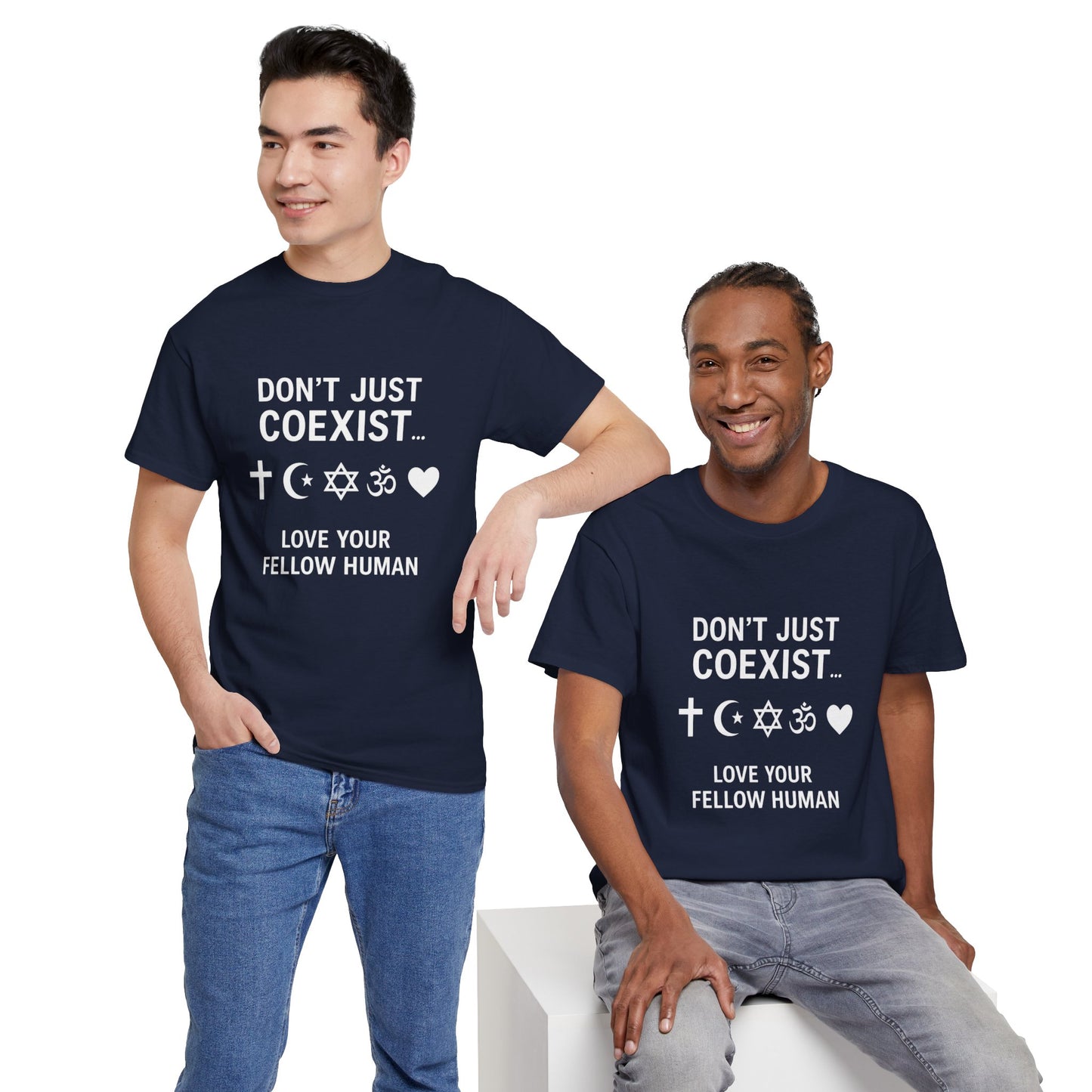 Love Your Fellow Human 100% Cotton Unisex Tee - Pro Love Message T-Shirt