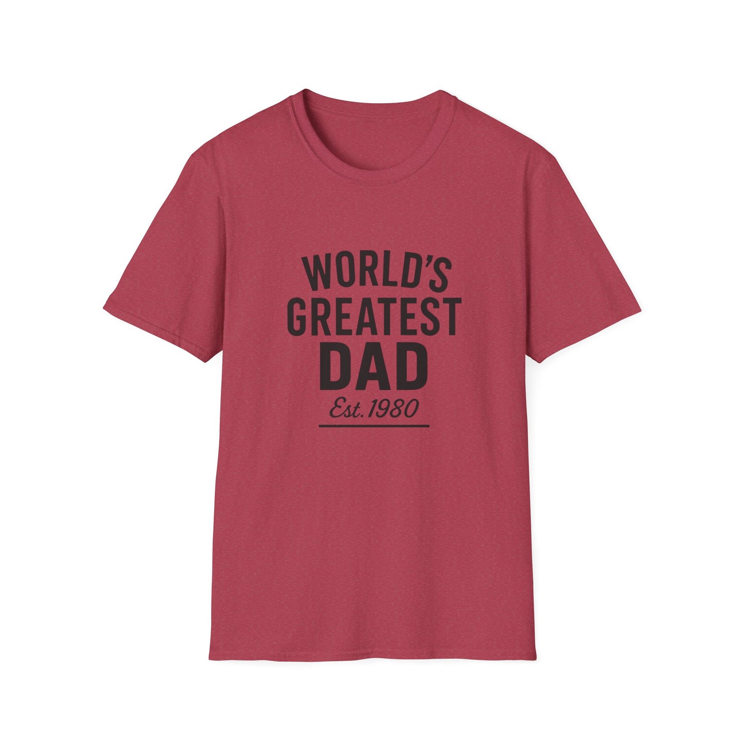 Vintage World's Greatest Dad Est 1980 Softstyle T-Shirt