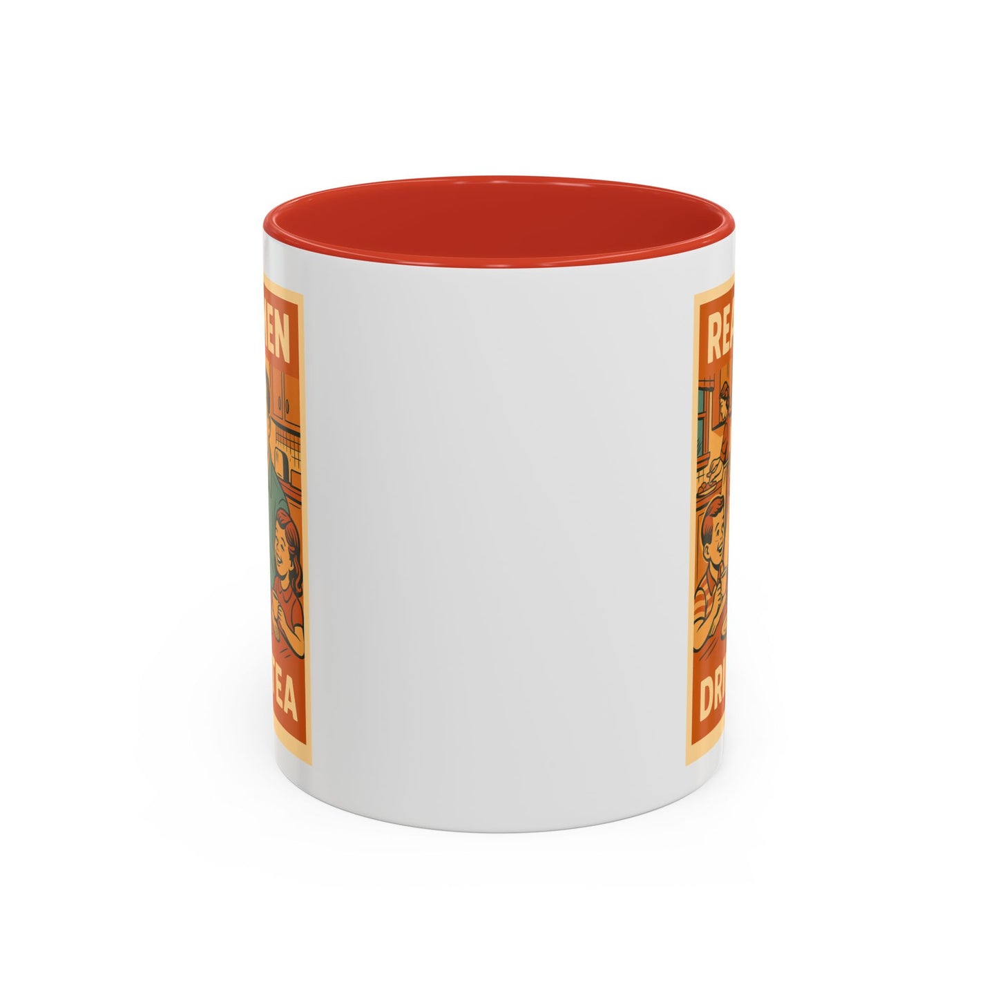 "Real Men Drink Tea" Cartoon Accent Coffee Mug, 11oz and 15 Oz
