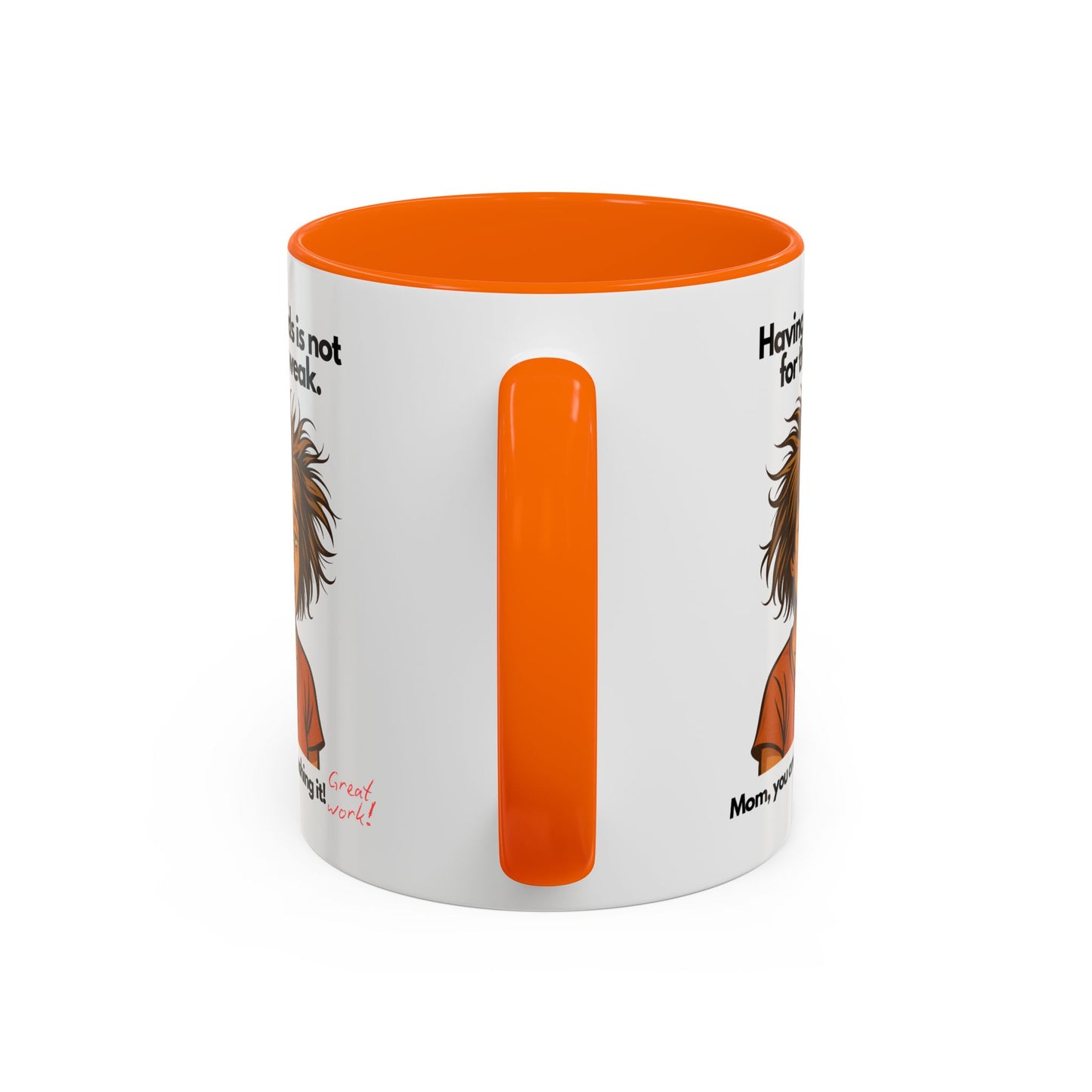 "Having Kids Is Not For The Weak" Accent Coffee Mug, 11 Oz and 15 Oz