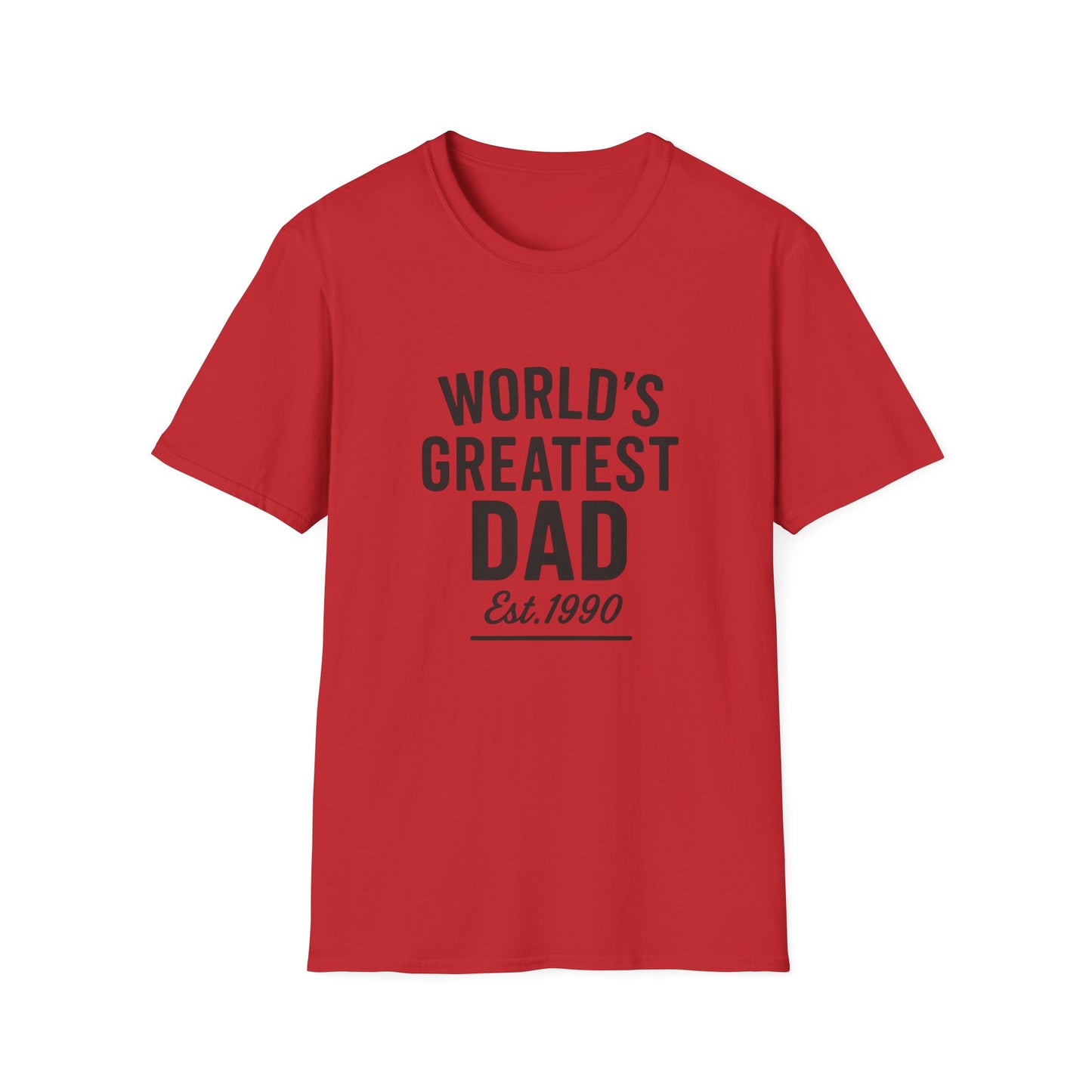 Vintage World's Greatest Dad Est 1990 Softstyle T-Shirt