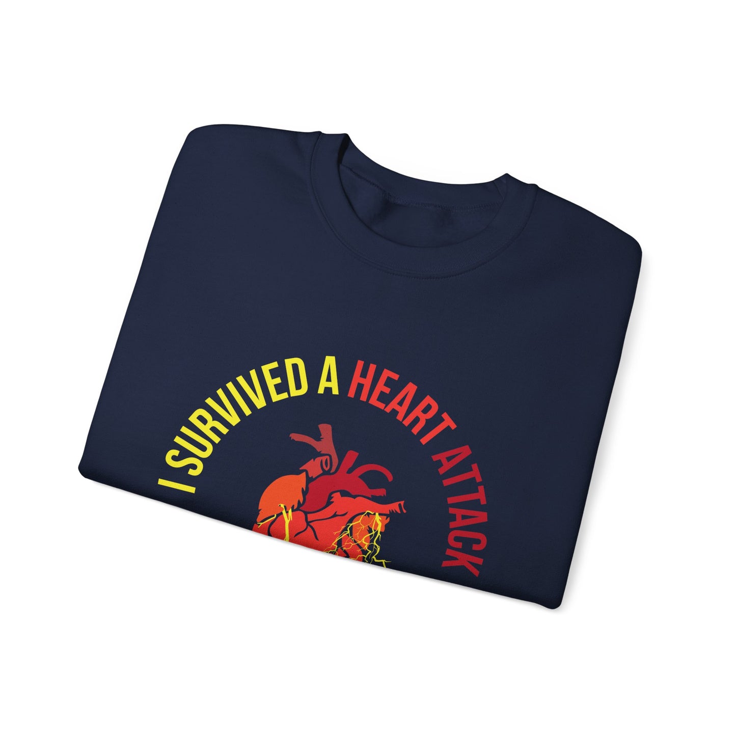 "I Survived A Heart Attack...Nothing Scares Me" Heavy Blend™ Crewneck Sweatshirt (Unisex)