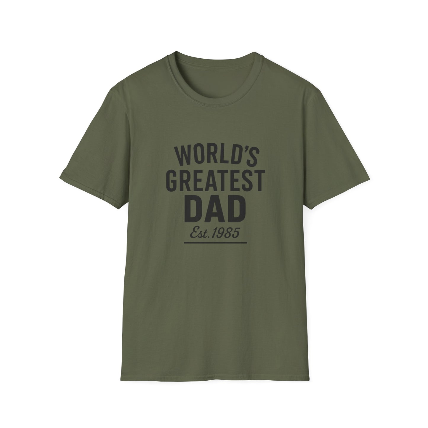 Vintage World's Greatest Dad Est 1985 Softstyle T-Shirt