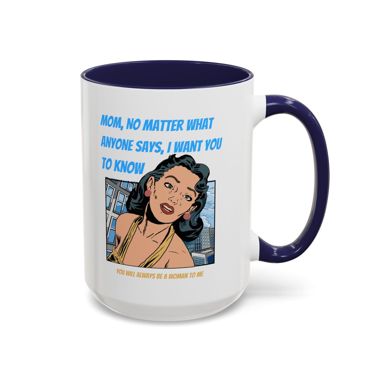 "Mom" Cartoon Accent Coffee Mug, 11 Oz and 15 Oz