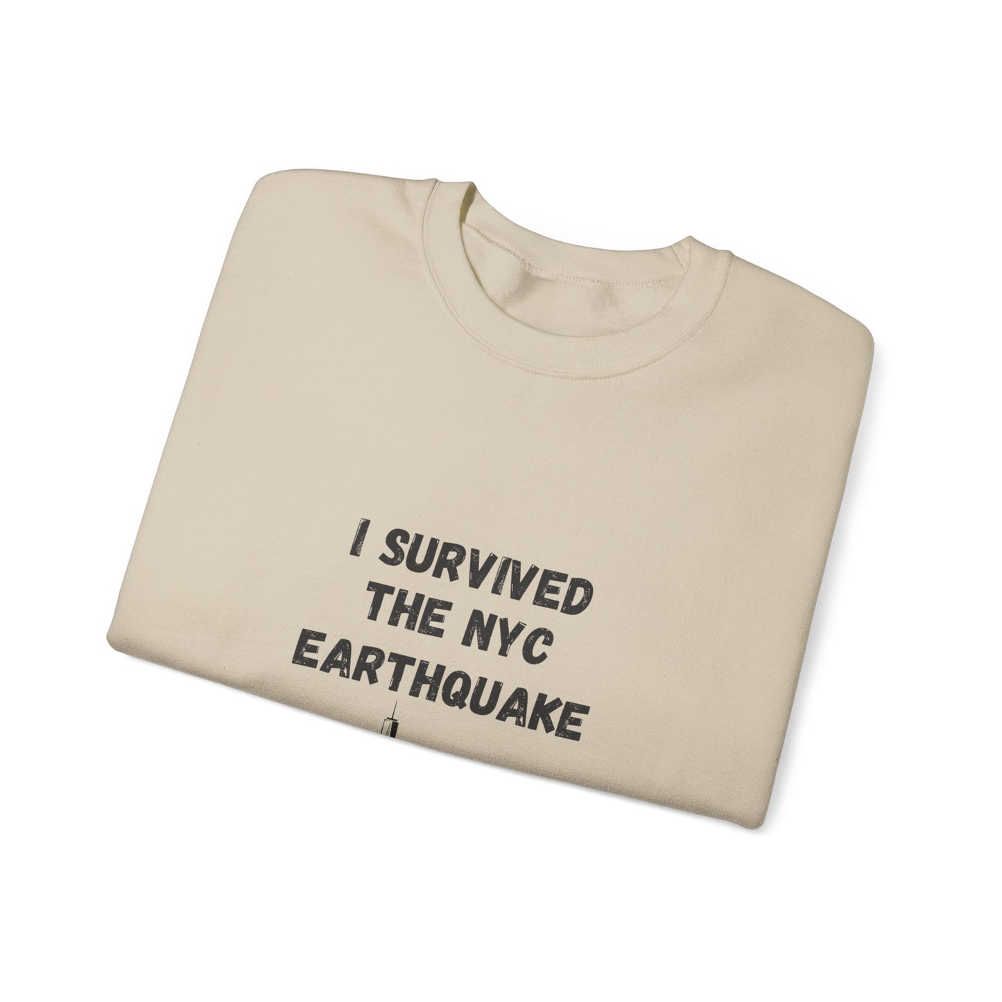 " I Survived The NYC Earthquake" Heavy Blend™ Crewneck Sweatshirt (Unisex)