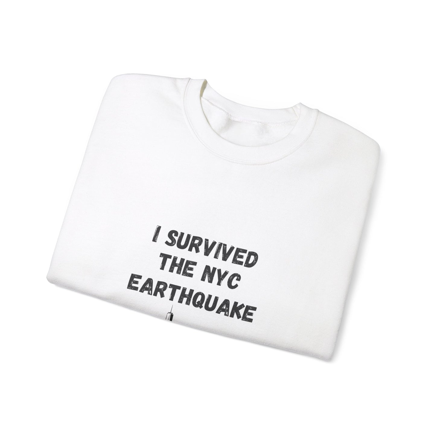 " I Survived The NYC Earthquake" Heavy Blend™ Crewneck Sweatshirt (Unisex)