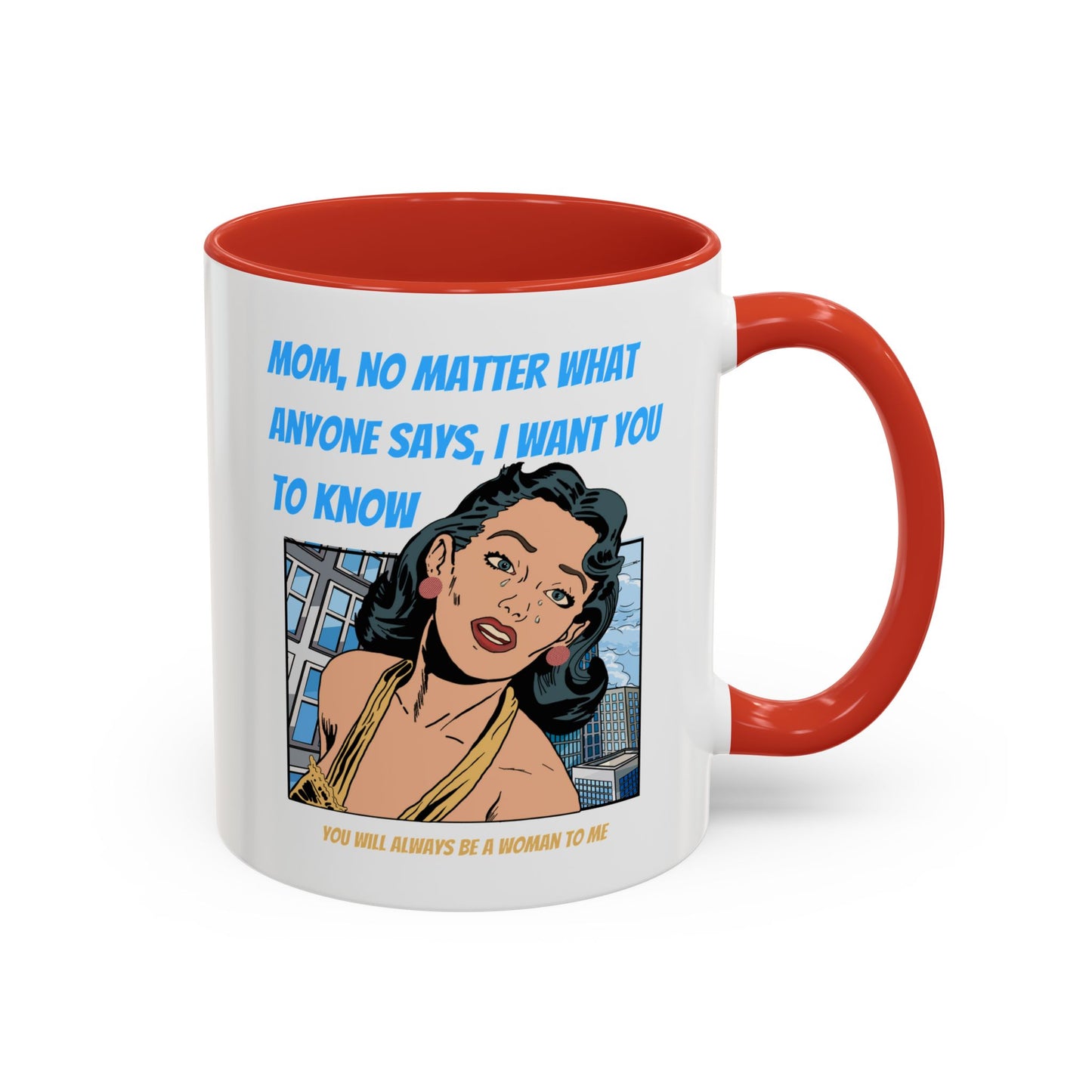 "Mom" Cartoon Accent Coffee Mug, 11 Oz and 15 Oz