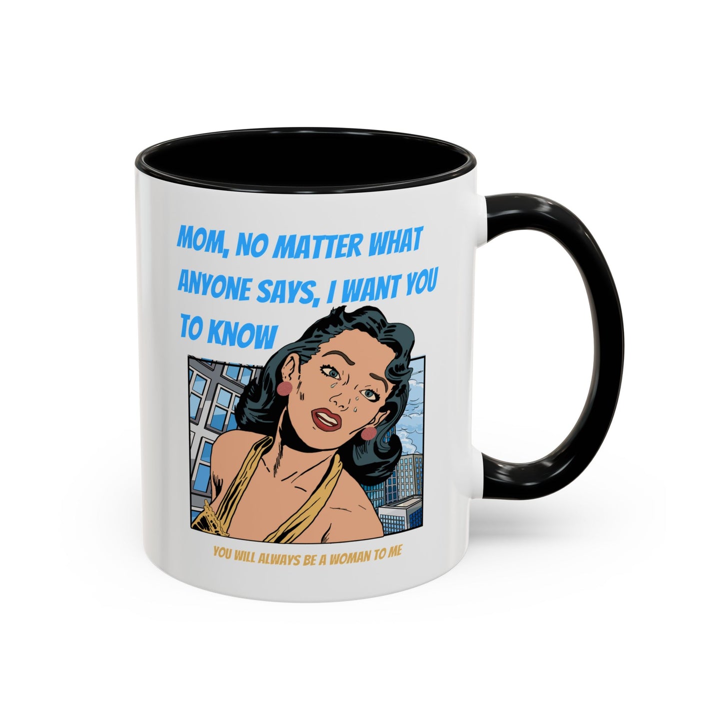 "Mom" Cartoon Accent Coffee Mug, 11 Oz and 15 Oz