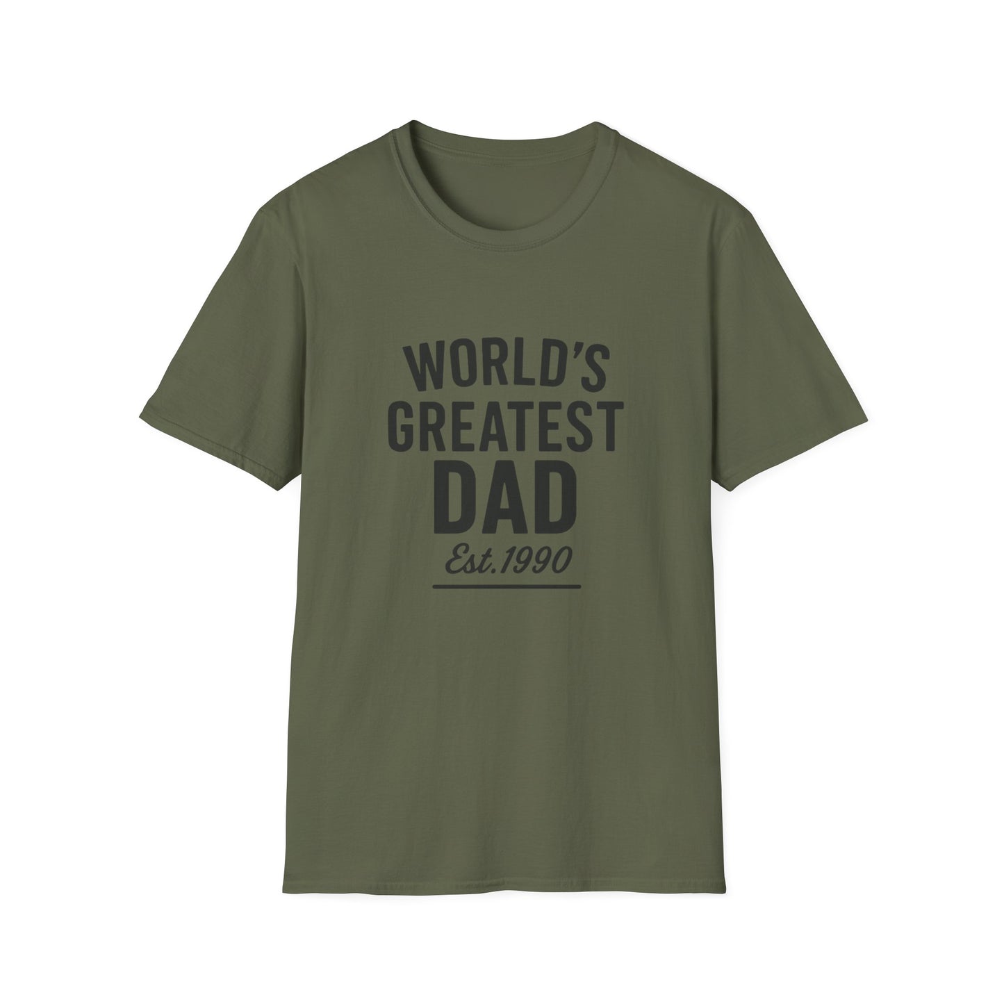 Vintage World's Greatest Dad Est 1990 Softstyle T-Shirt