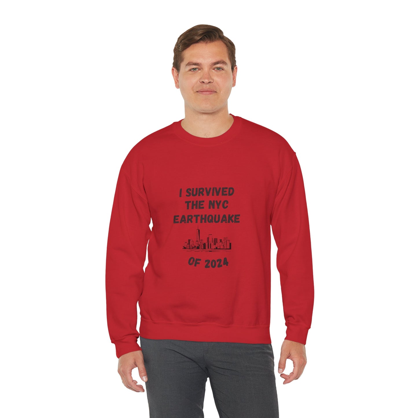 " I Survived The NYC Earthquake" Heavy Blend™ Crewneck Sweatshirt (Unisex)