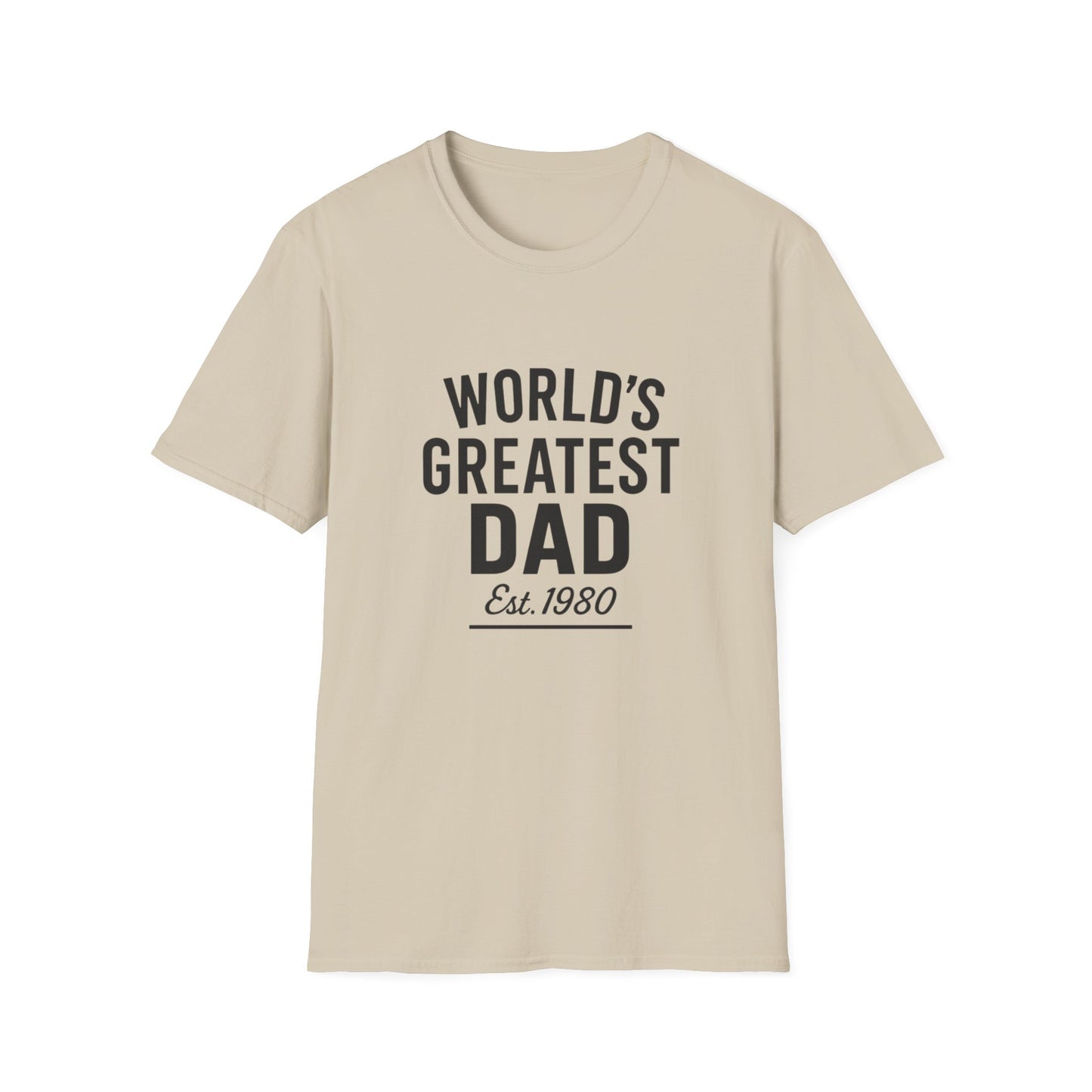 Vintage World's Greatest Dad Est 1980 Softstyle T-Shirt