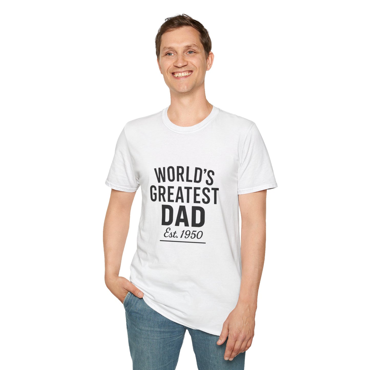 Vintage World's Greatest Dad Est 1950 Softstyle T-Shirt