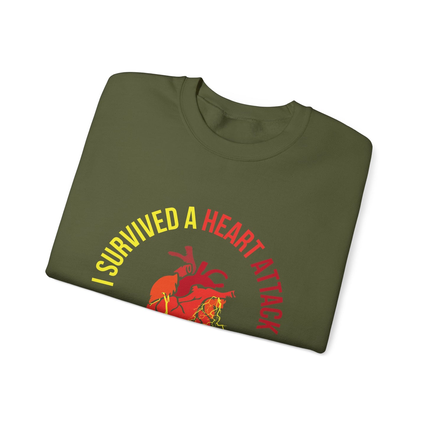 "I Survived A Heart Attack...Nothing Scares Me" Heavy Blend™ Crewneck Sweatshirt (Unisex)