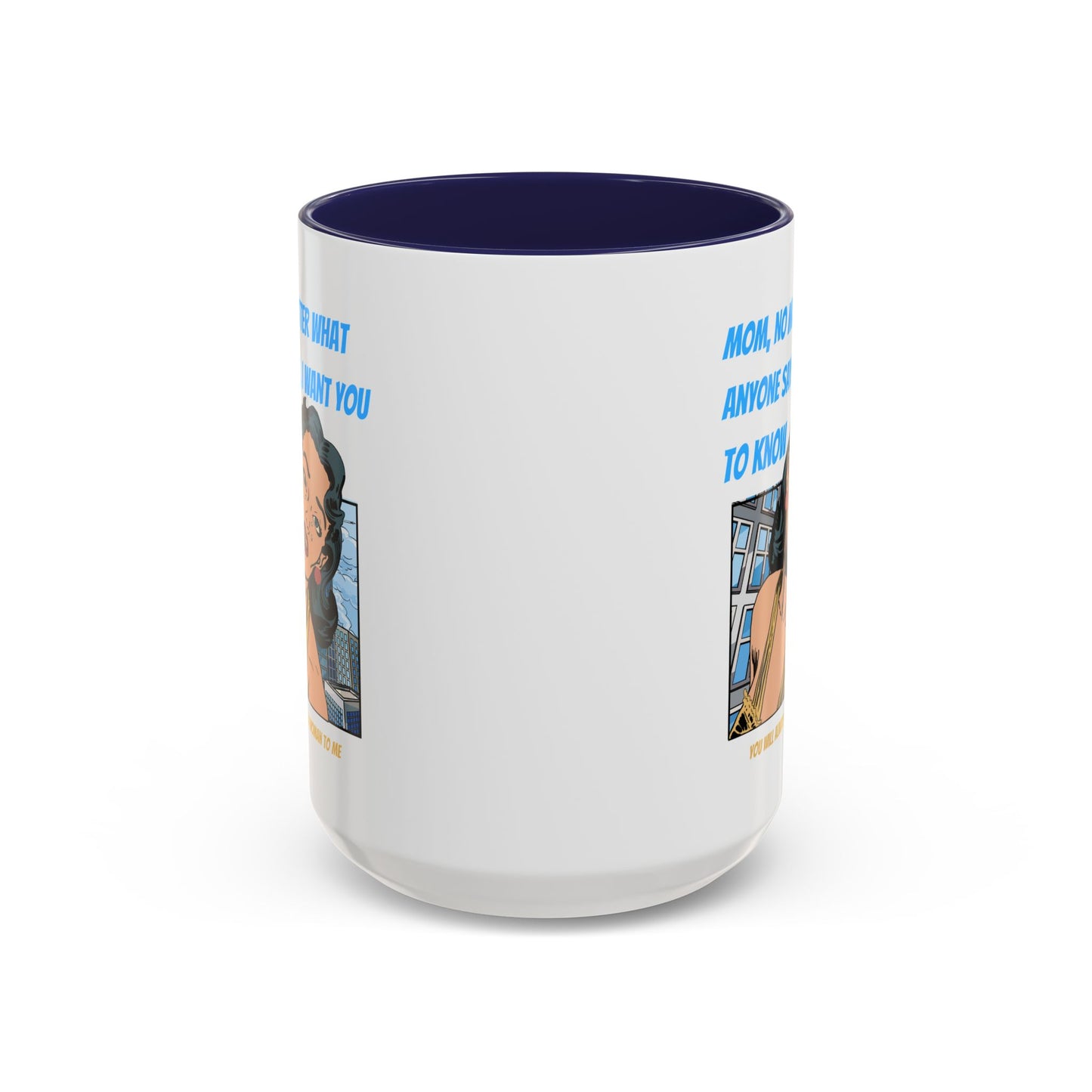 "Mom" Cartoon Accent Coffee Mug, 11 Oz and 15 Oz