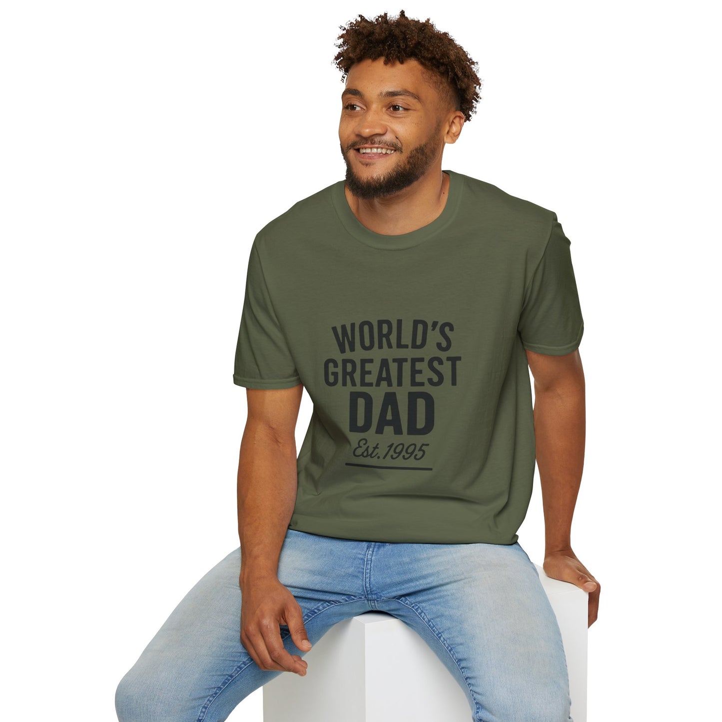 Vintage World's Greatest Dad Est 1995 Softstyle T-Shirt