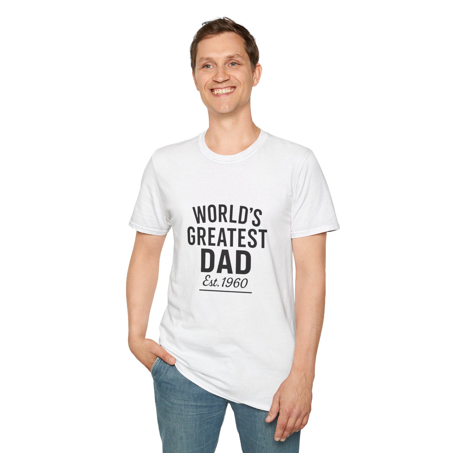 Vintage World's Greatest Dad Est 1960 Softstyle T-Shirt