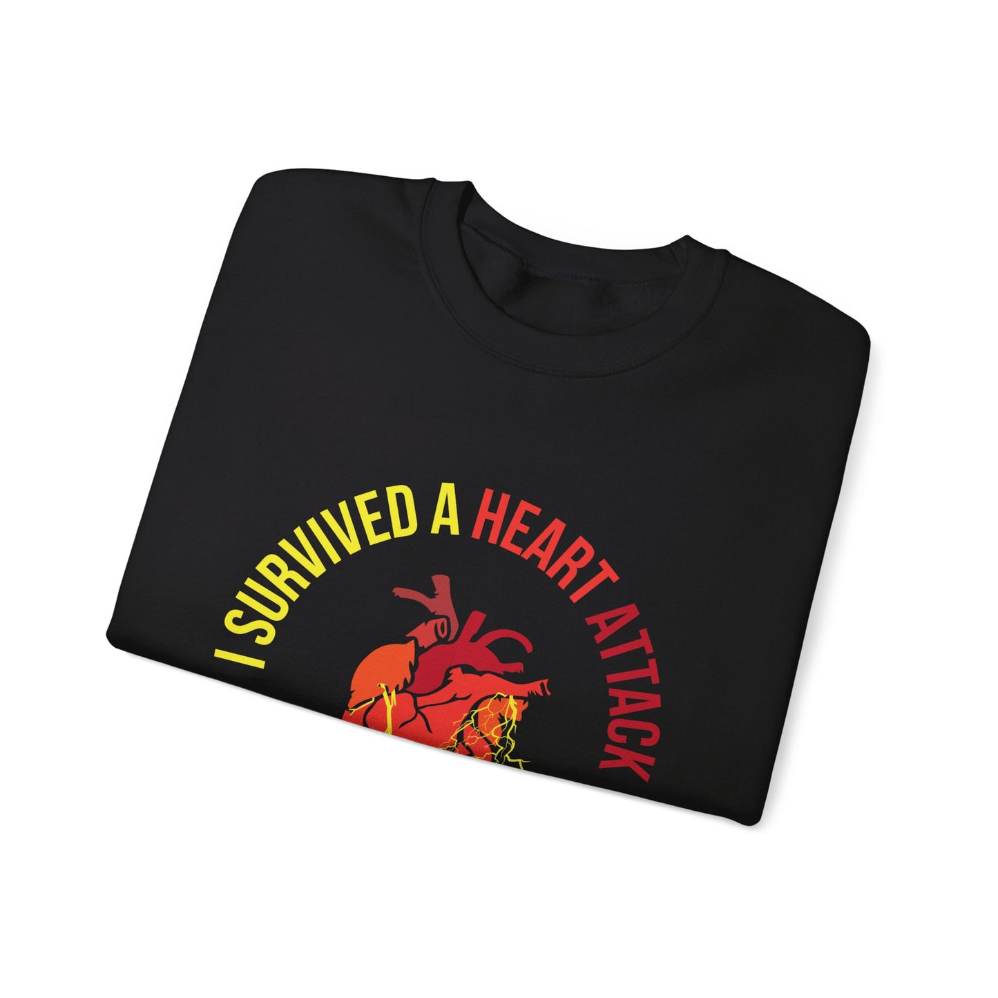 "I Survived A Heart Attack...Nothing Scares Me" Heavy Blend™ Crewneck Sweatshirt (Unisex)