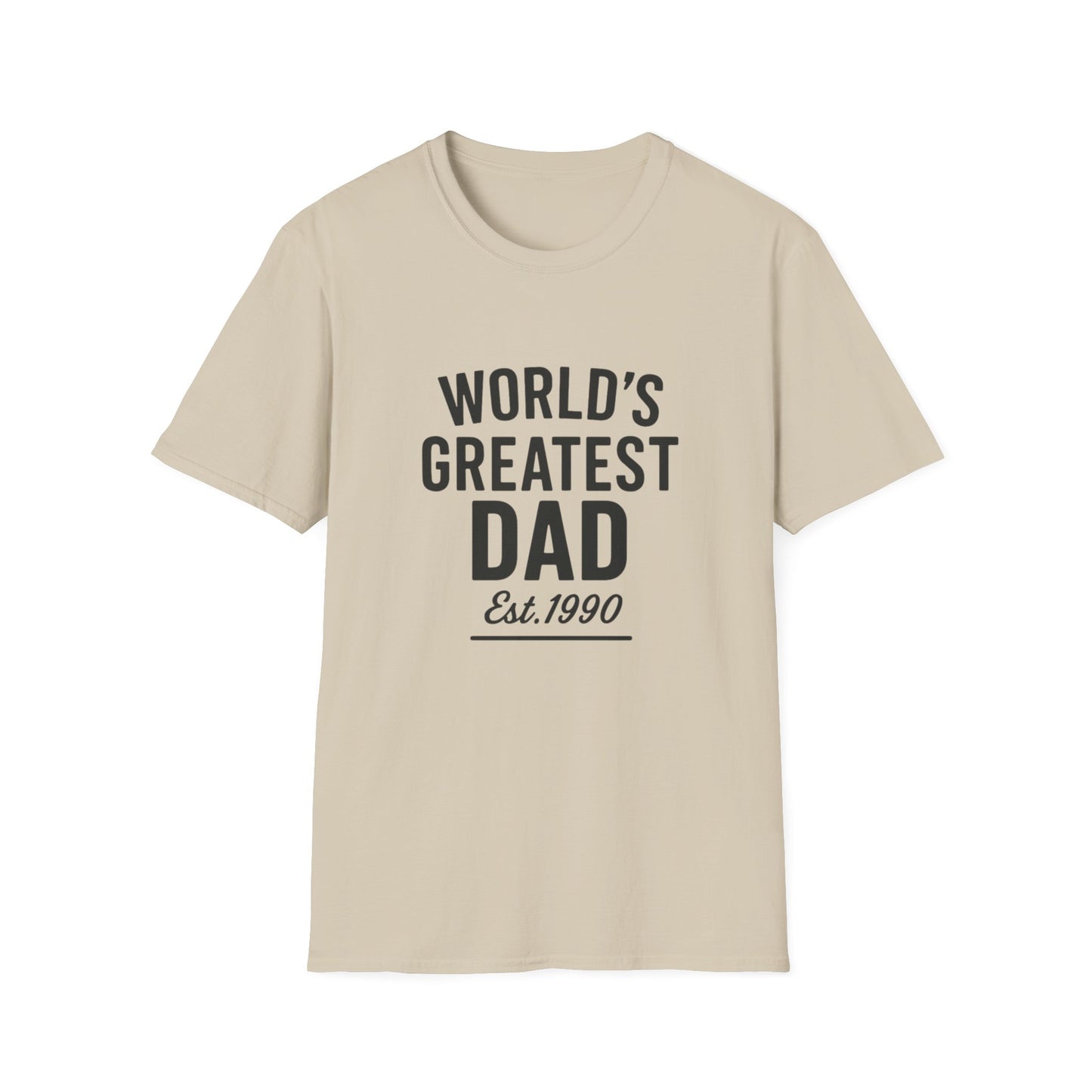 Vintage World's Greatest Dad Est 1990 Softstyle T-Shirt