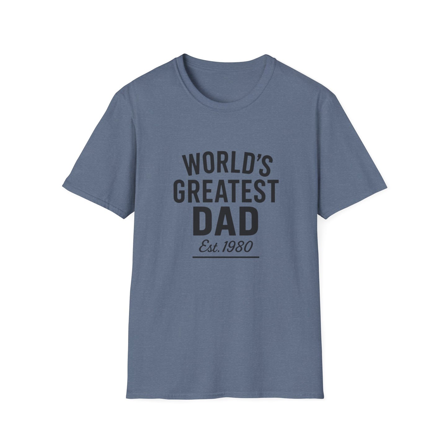 Vintage World's Greatest Dad Est 1980 Softstyle T-Shirt