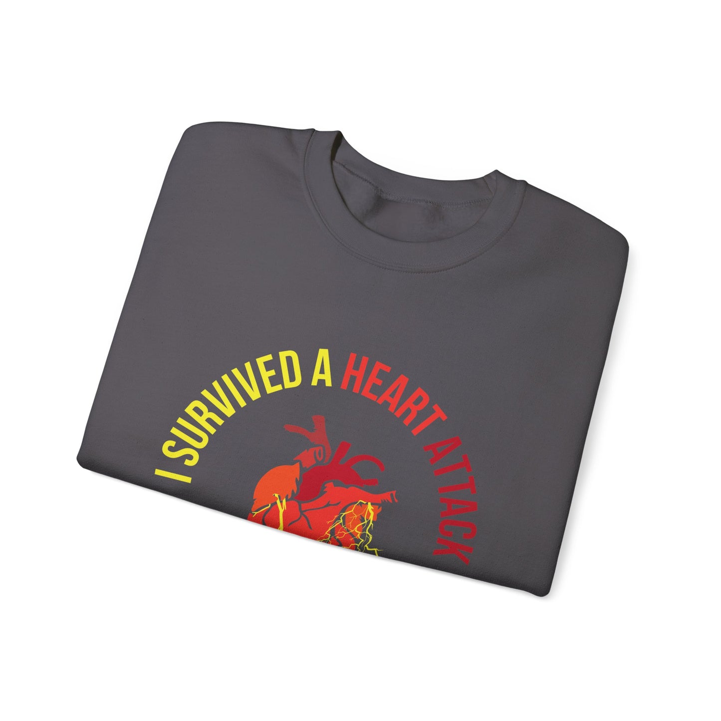 "I Survived A Heart Attack...Nothing Scares Me" Heavy Blend™ Crewneck Sweatshirt (Unisex)