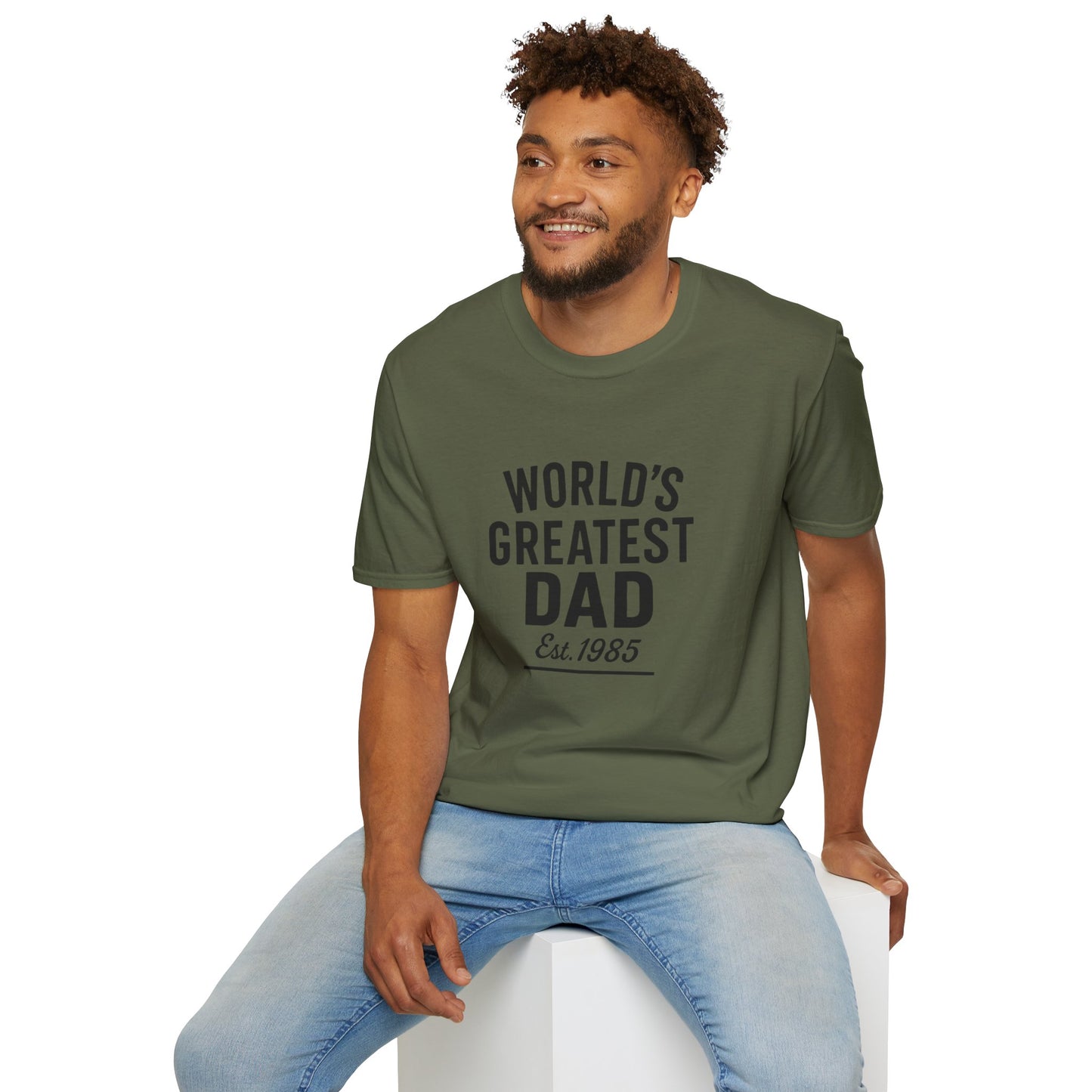 Vintage World's Greatest Dad Est 1985 Softstyle T-Shirt