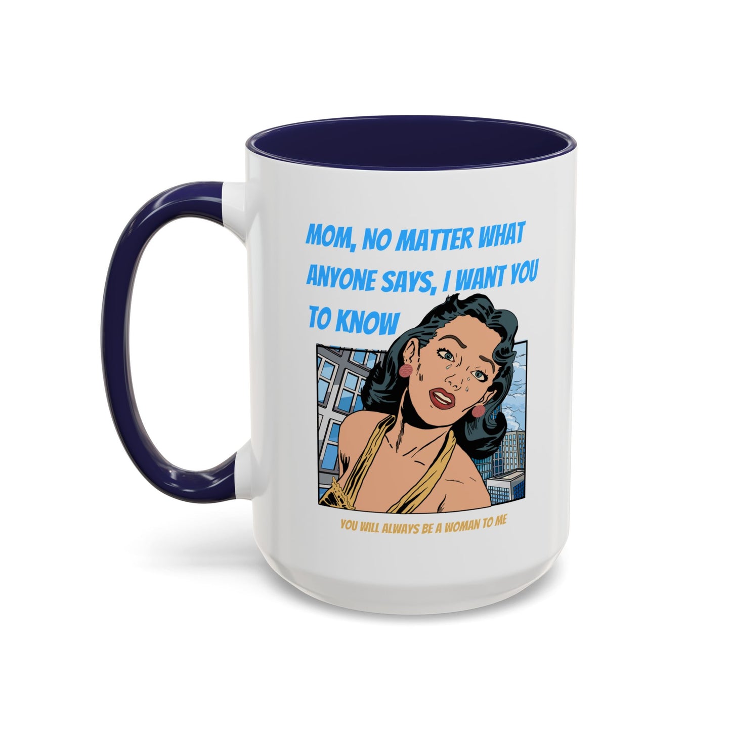 "Mom" Cartoon Accent Coffee Mug, 11 Oz and 15 Oz