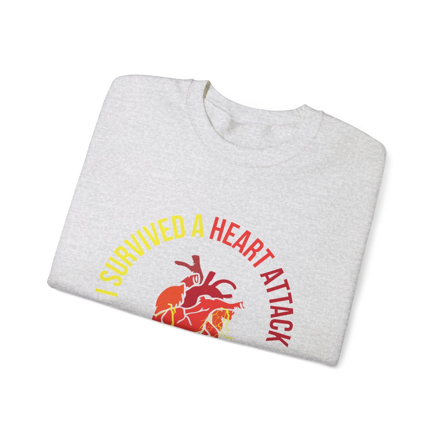 "I Survived A Heart Attack...Nothing Scares Me" Heavy Blend™ Crewneck Sweatshirt (Unisex)