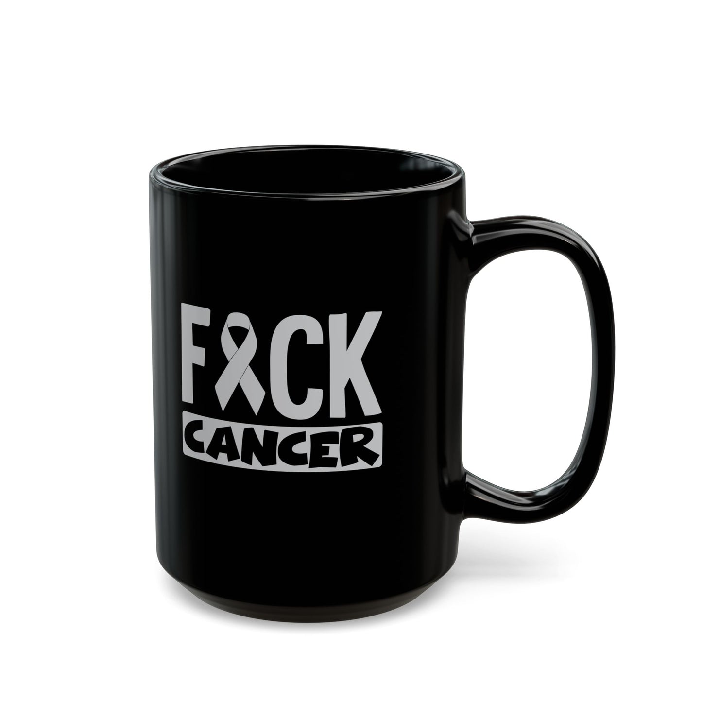 "Fuck Cancer" Black Coffee Mug, 11 0z and 15 Oz