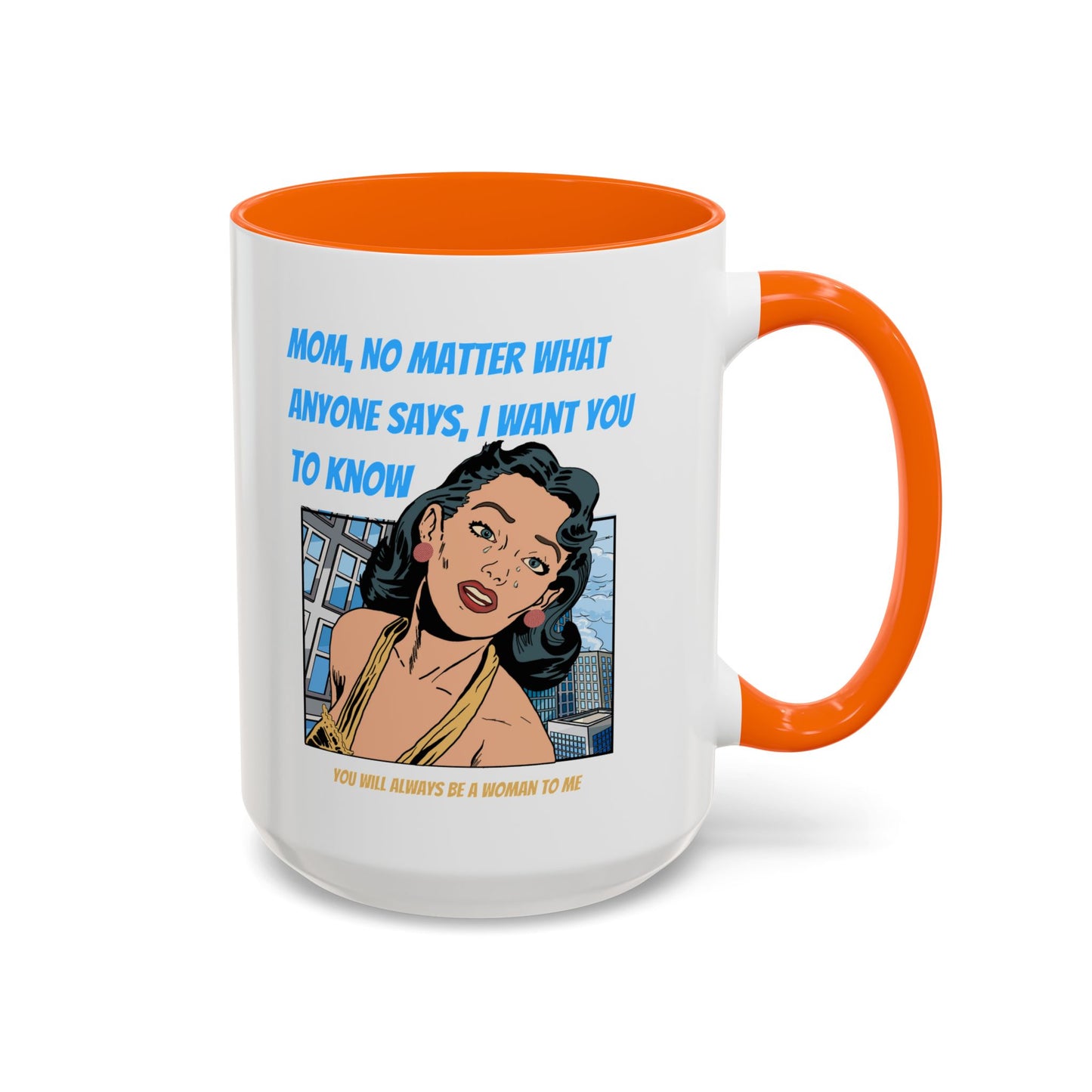 "Mom" Cartoon Accent Coffee Mug, 11 Oz and 15 Oz