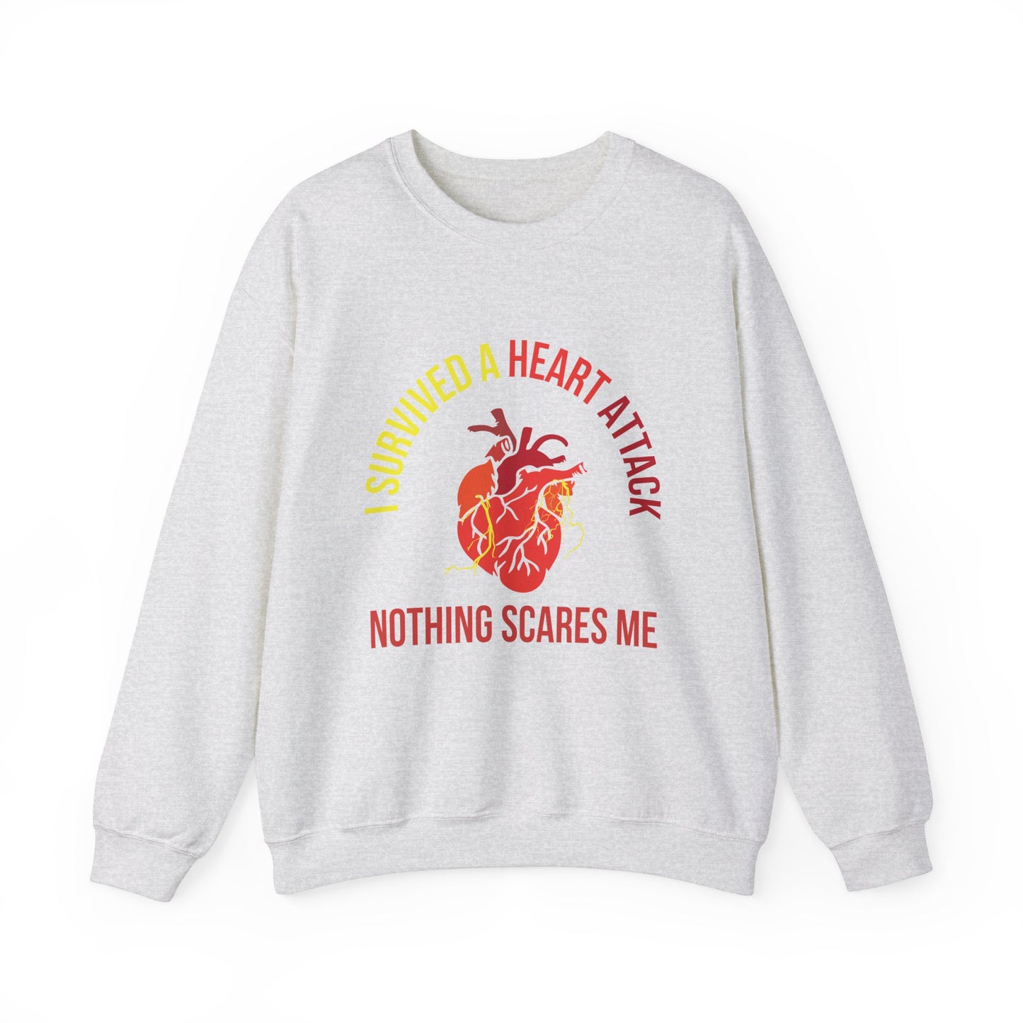 "I Survived A Heart Attack...Nothing Scares Me" Heavy Blend™ Crewneck Sweatshirt (Unisex)
