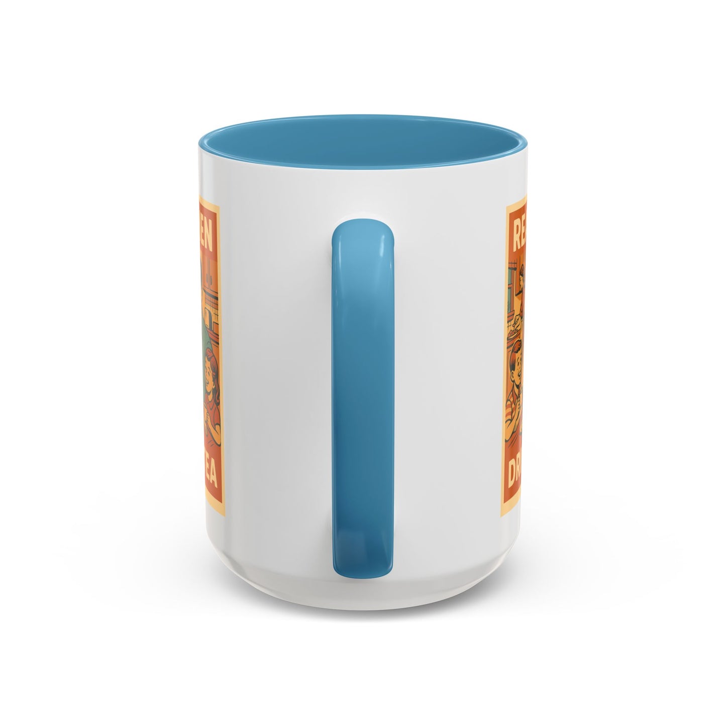 "Real Men Drink Tea" Cartoon Accent Coffee Mug, 11oz and 15 Oz