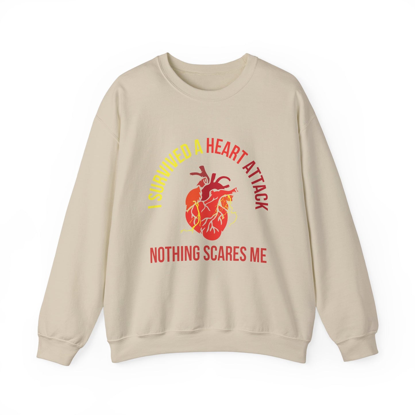 "I Survived A Heart Attack...Nothing Scares Me" Heavy Blend™ Crewneck Sweatshirt (Unisex)