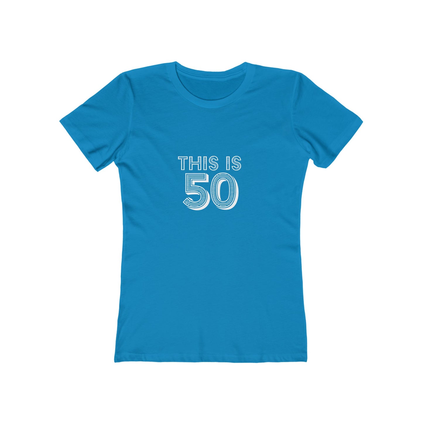 "This is 50" 100% Cotton Women's Fitted T-Shirt