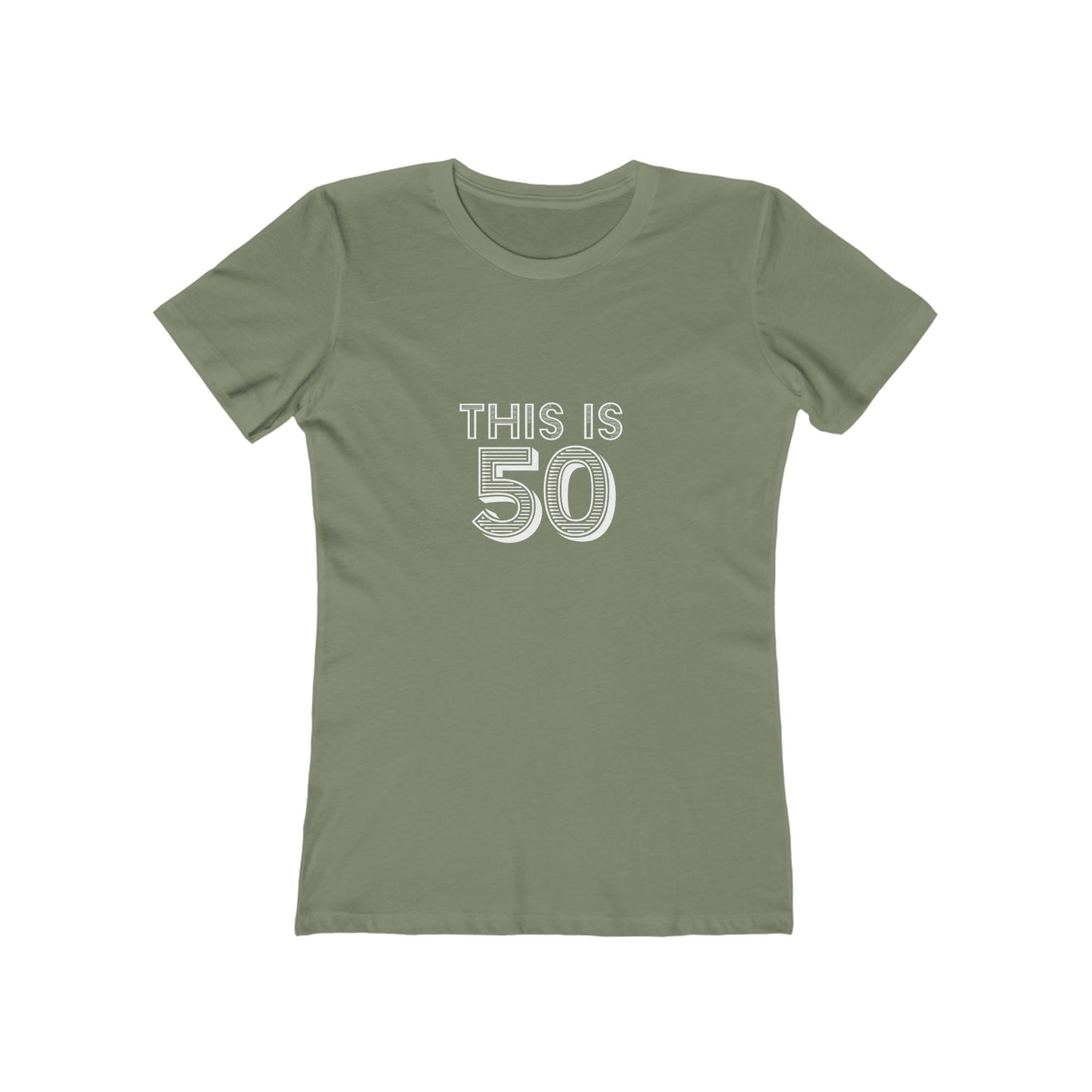 "This is 50" 100% Cotton Women's Fitted T-Shirt
