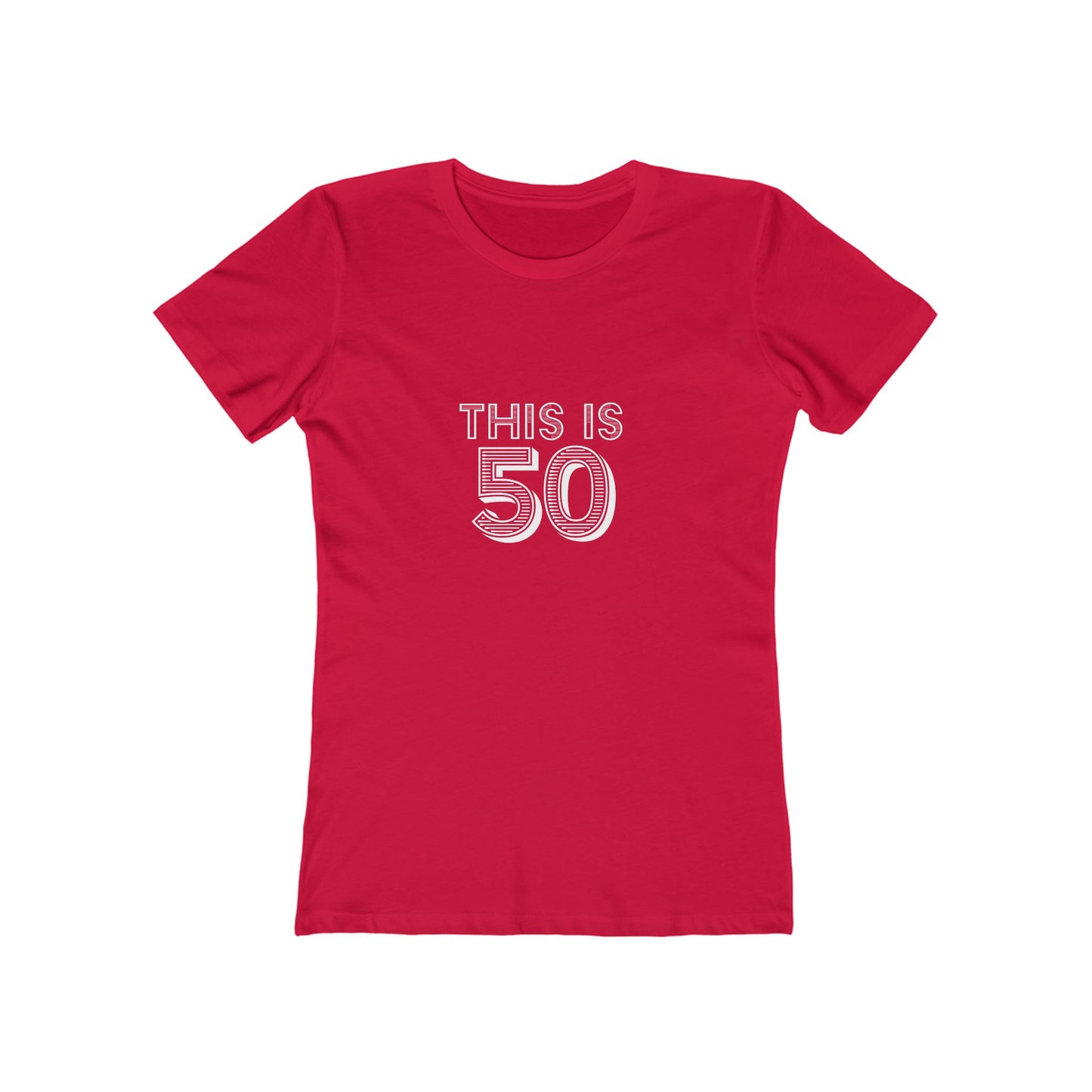 "This is 50" 100% Cotton Women's Fitted T-Shirt