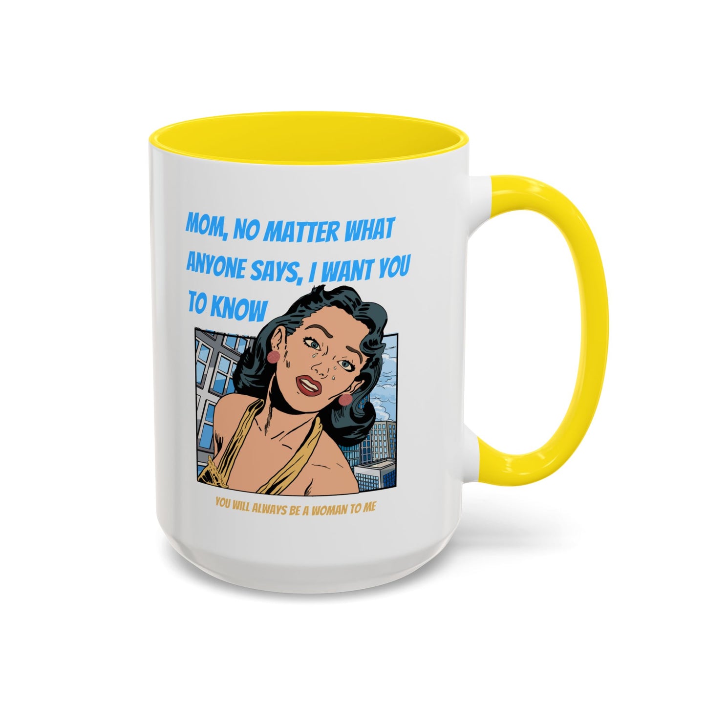 "Mom" Cartoon Accent Coffee Mug, 11 Oz and 15 Oz