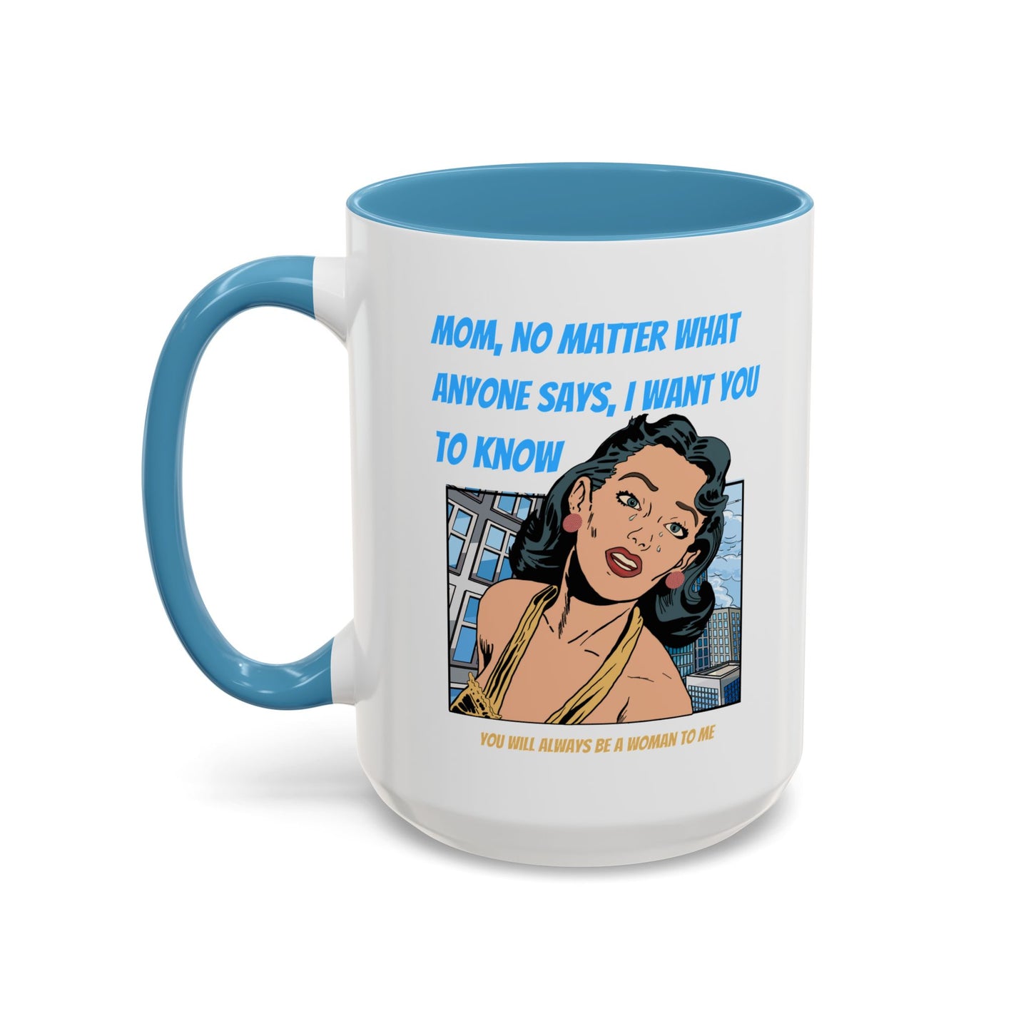 "Mom" Cartoon Accent Coffee Mug, 11 Oz and 15 Oz