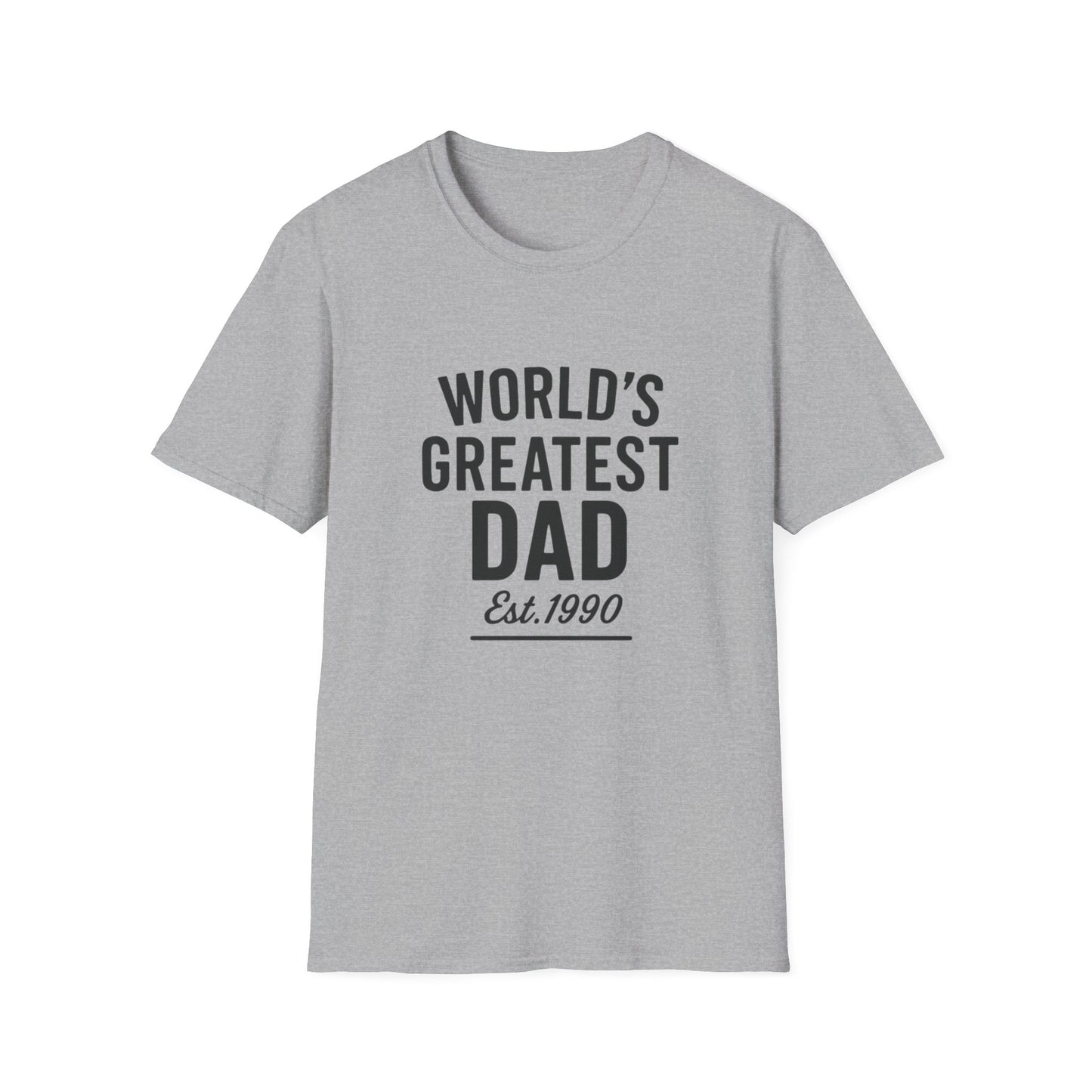 Vintage World's Greatest Dad Est 1990 Softstyle T-Shirt