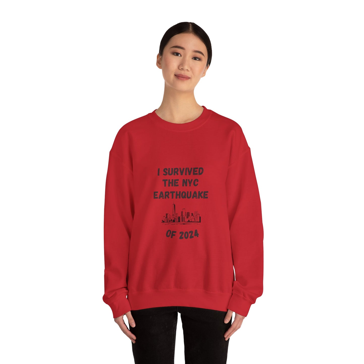 " I Survived The NYC Earthquake" Heavy Blend™ Crewneck Sweatshirt (Unisex)