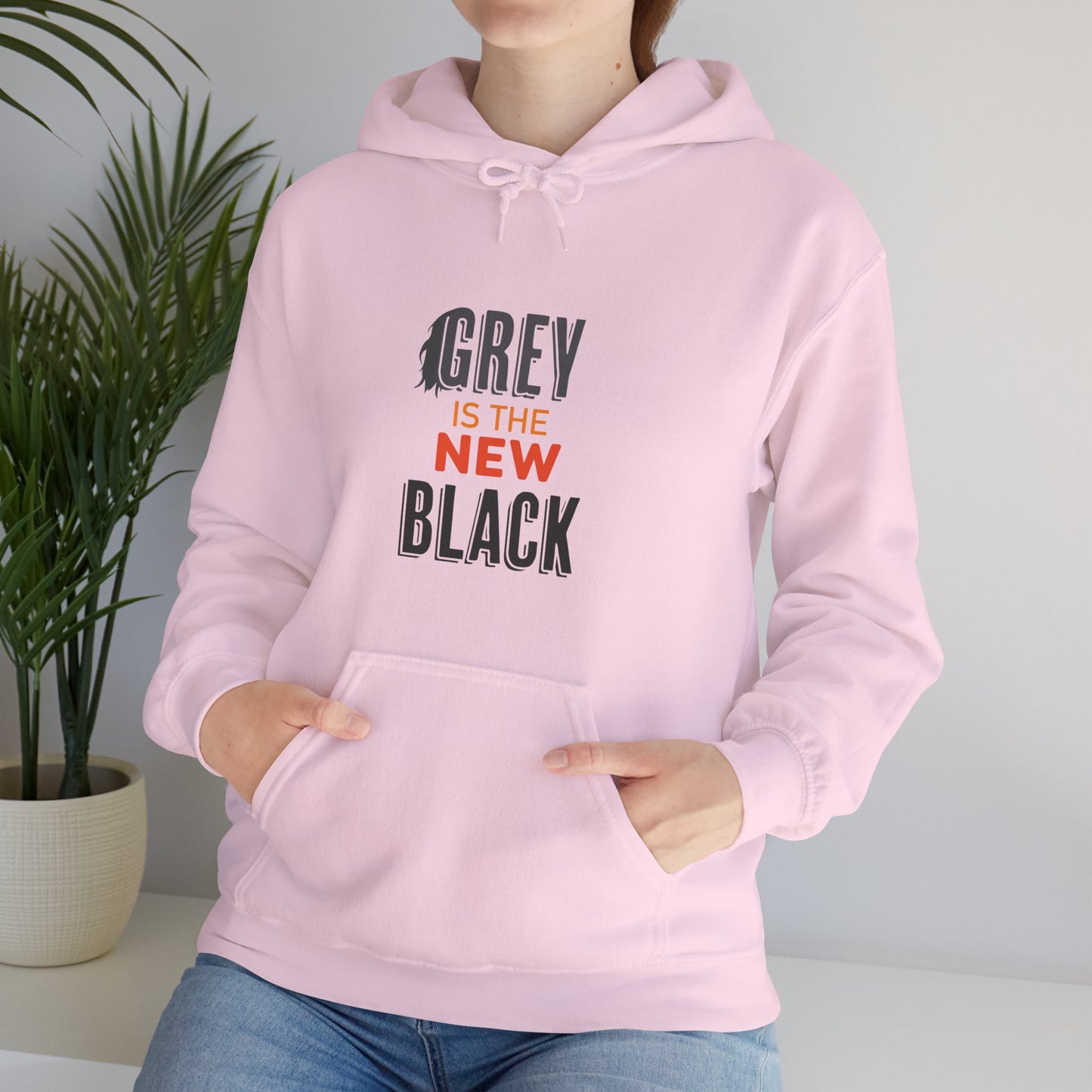 "Grey is The New Black" Heavy Blend™ Hoodie Sweatshirt (Unisex)