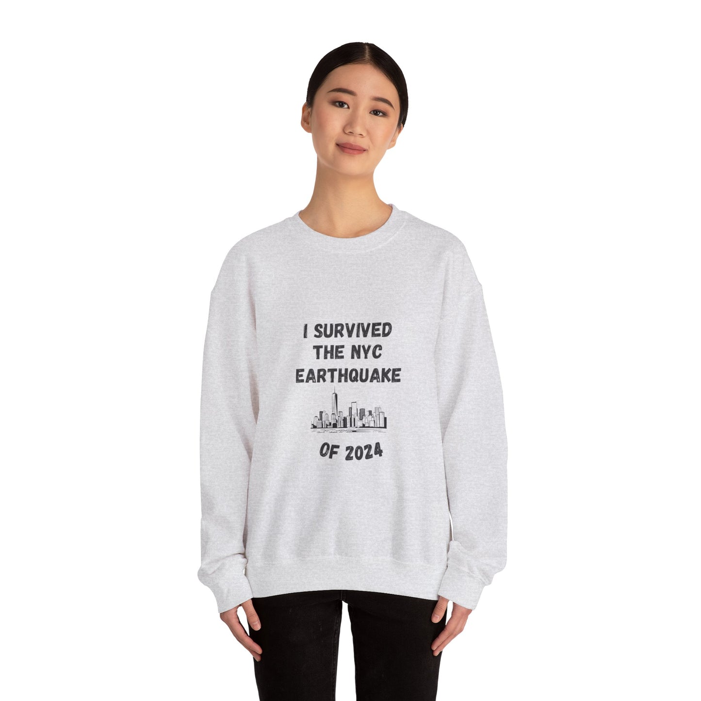 " I Survived The NYC Earthquake" Heavy Blend™ Crewneck Sweatshirt (Unisex)