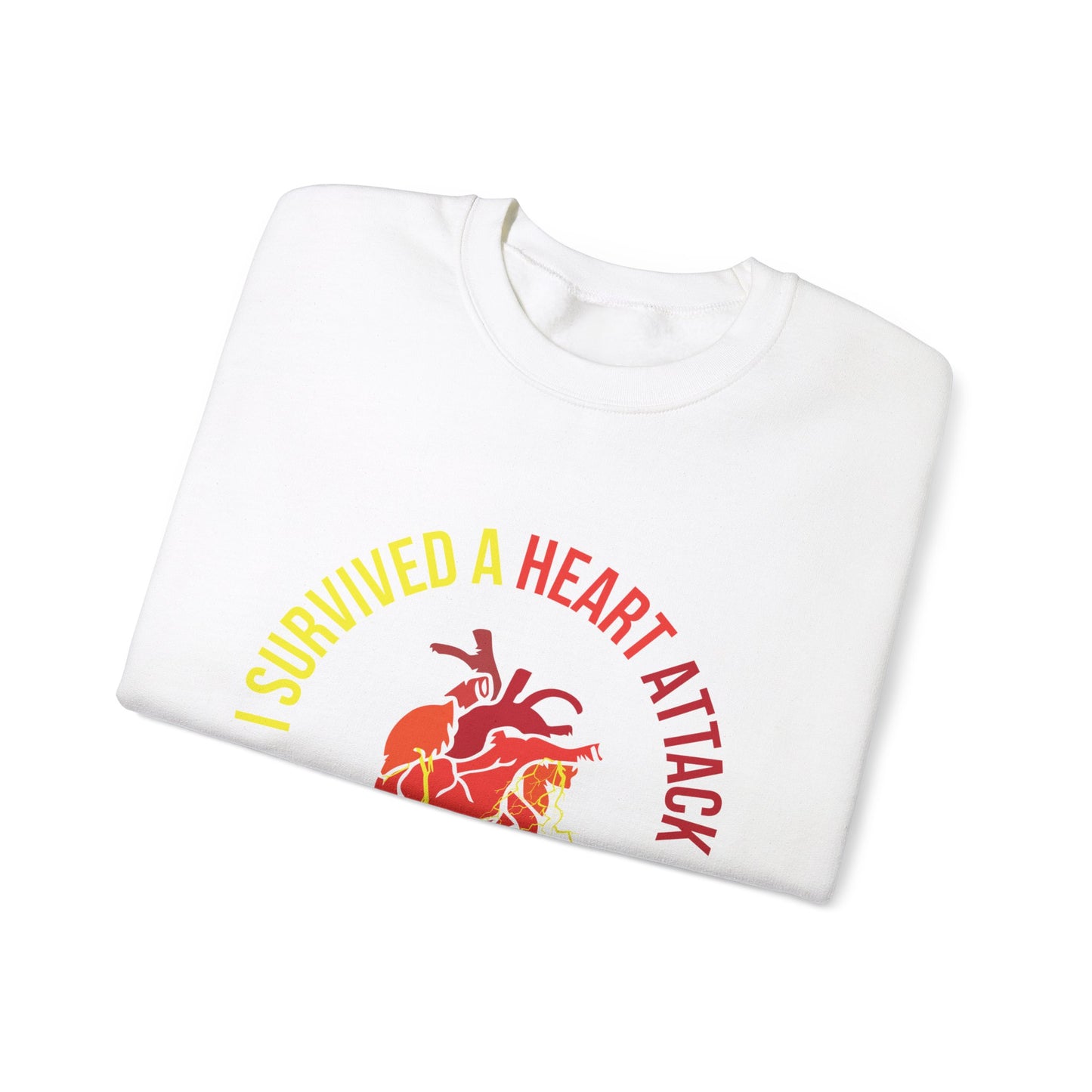 "I Survived A Heart Attack...Nothing Scares Me" Heavy Blend™ Crewneck Sweatshirt (Unisex)